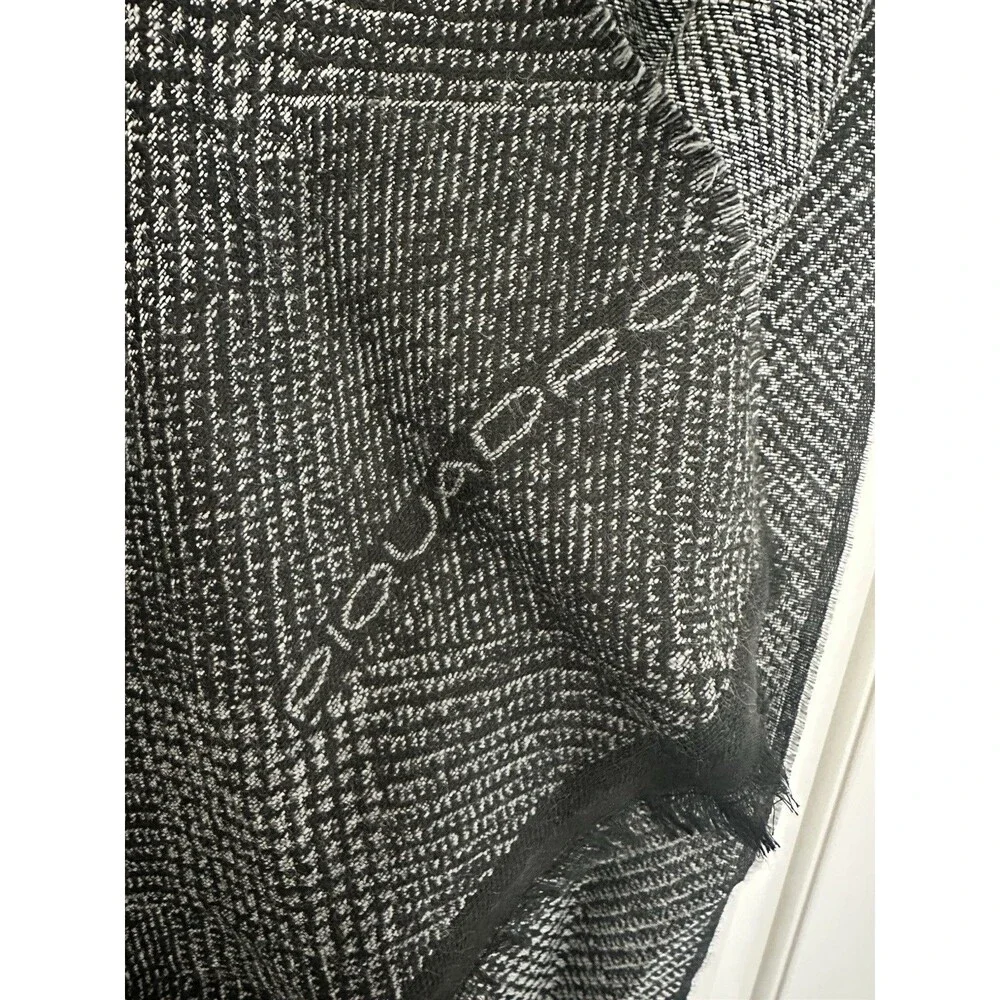 PIQUADRO Men's Wool Scarf Made in Italy Black Grey